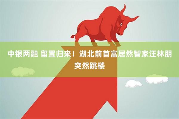 中银两融 留置归来！湖北前首富居然智家汪林朋突然跳楼